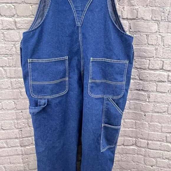 Liberty Bib Overalls Women's  Size L Dark Blue Jean 38 x 31 - Picture 8 of 13